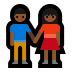 👫🏾 woman and man holding hands: medium-dark skin tone display on Windows